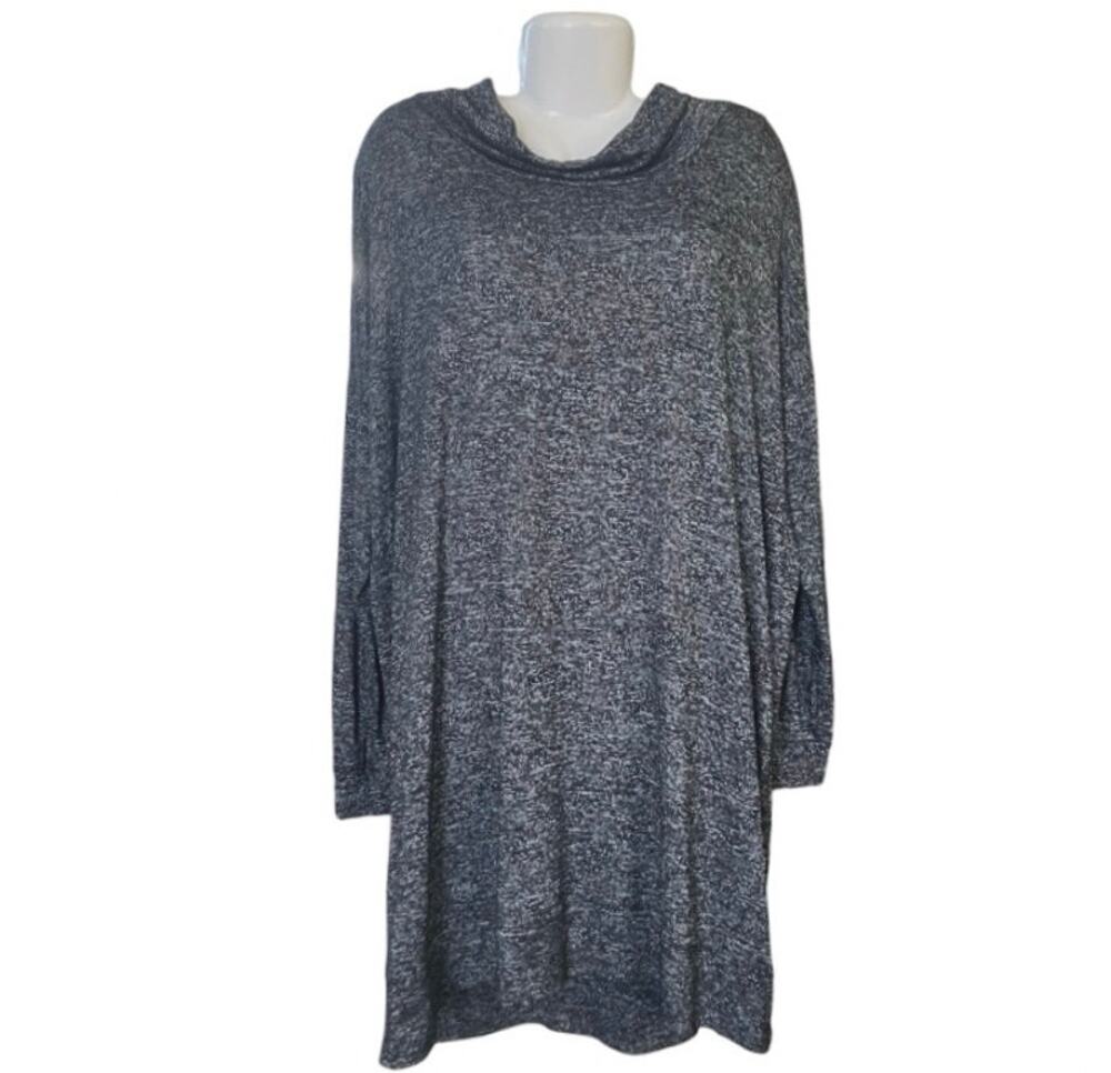 Gap Women's Dark Charcoal Cowl Neck Long Sleeve Knit Sweater Dress | Size XXL